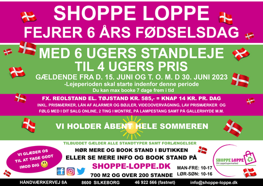 FØDSELSDAGSTILBUD I SHOPPE LOPPE 2023